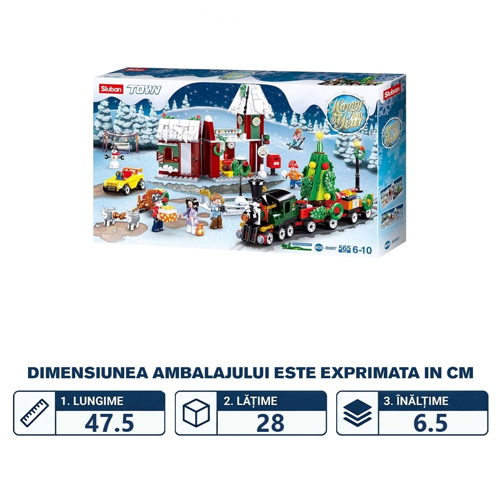 Set de constructie Town, 565 piese, Satul lui Mos Craciun - Sluban - imagine 2