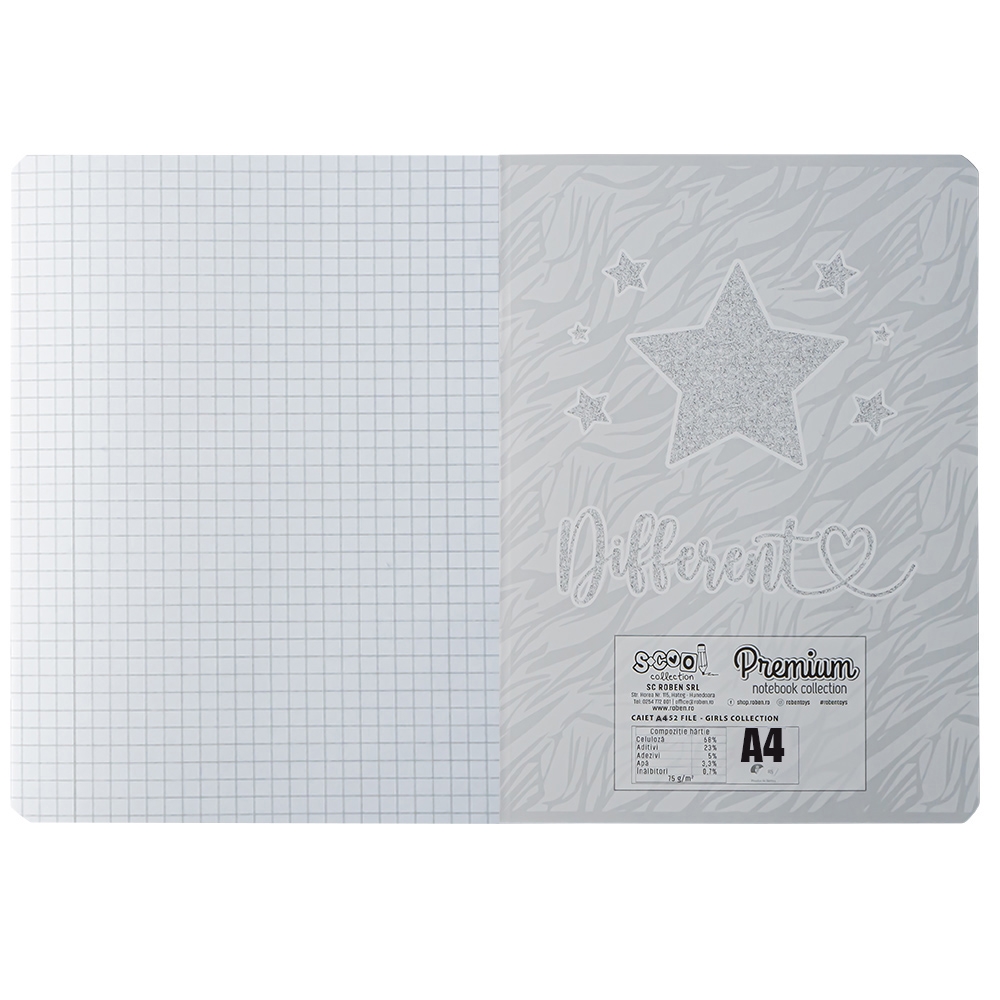 Caiet A4, 52 file AR, Premium, 75g, Girls Collection - S-COOL - imagine 7