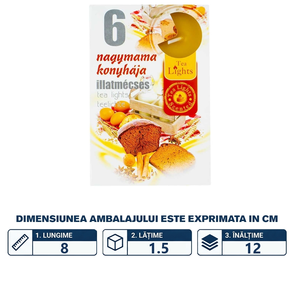Lumanari pastila, Grandma's Kitchen, 6 buc/set, 2cm diametru pastila - imagine 2