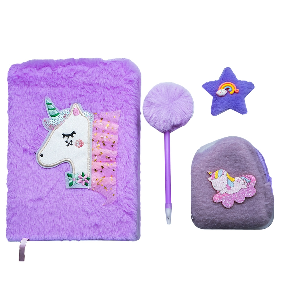 Jurnal plusat + accesorii, 4 piese/set - imagine 3