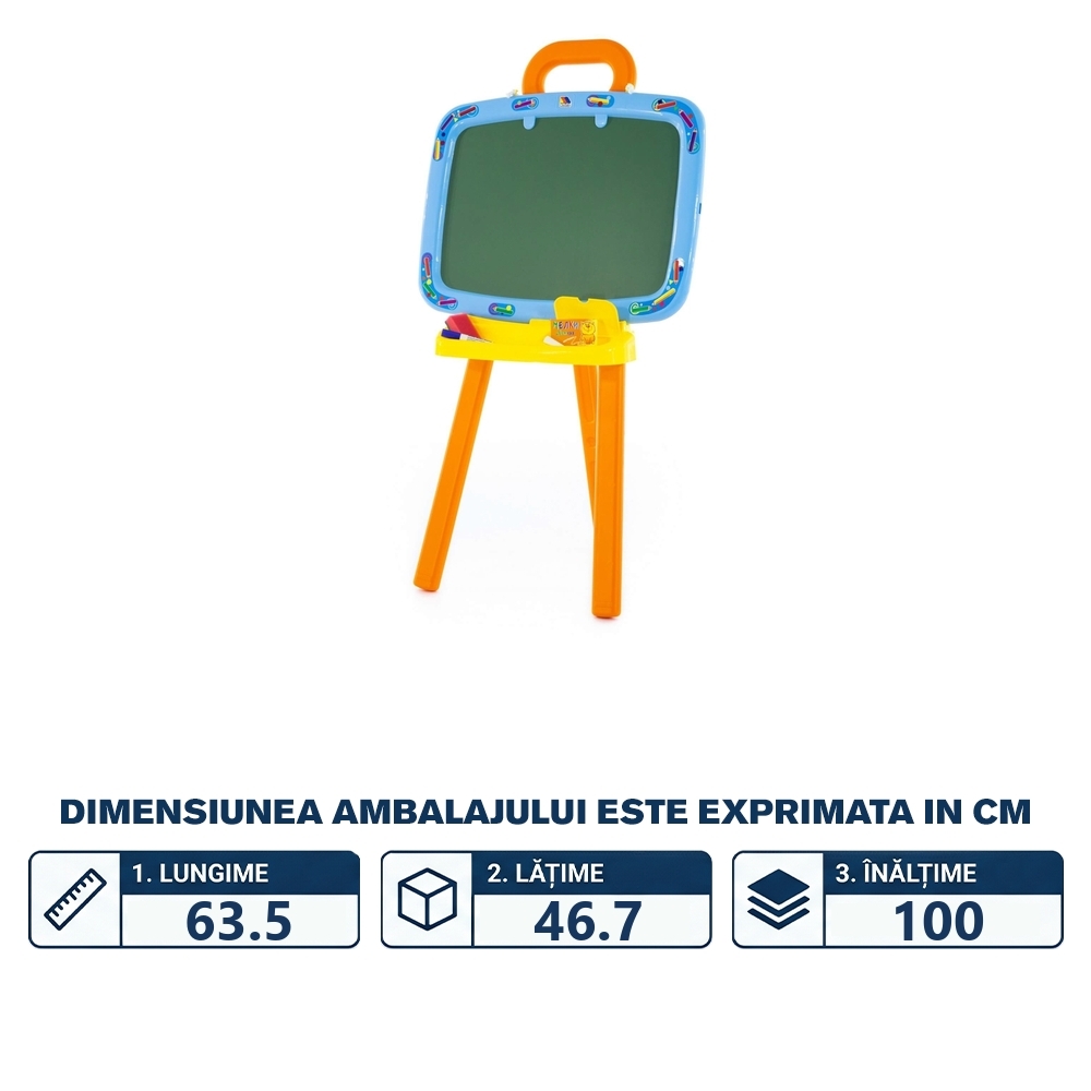 Tablita pentru scris, 2 in 1, cu burete, 63,5x46,7x10 cm, Polesie - imagine 2