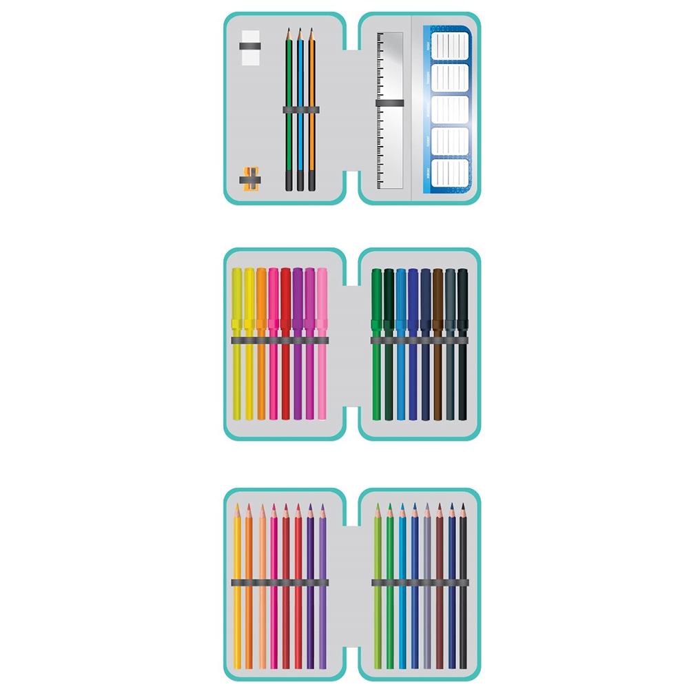 Penar echipat, 3 fermoare, 39 piese, UNICORN - S-COOL - imagine 3