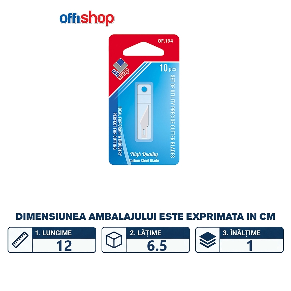 Rezerve cutter precizie, 10 buc/blister - OFFISHOP - imagine 2