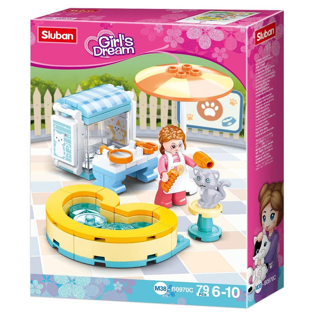 Set de constructie Girl's Dream, 79 piese, Hotel pentru pisici - Sluban