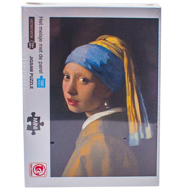Puzzle carton mini, Fata cu cercel de perla, 1000 piese - imagine 3