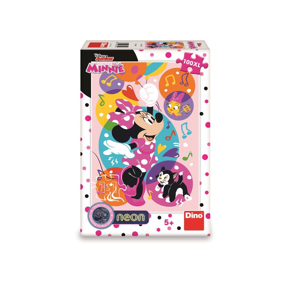 Puzzle 100 piese, neon, Minnie - DINO TOYS - imagine 3