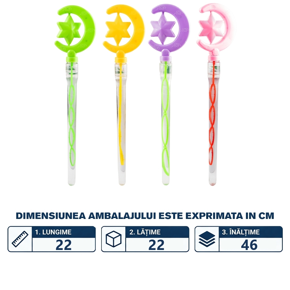 Baloane de sapun, 45 cm, cu led, Semiluna cu stea - imagine 2