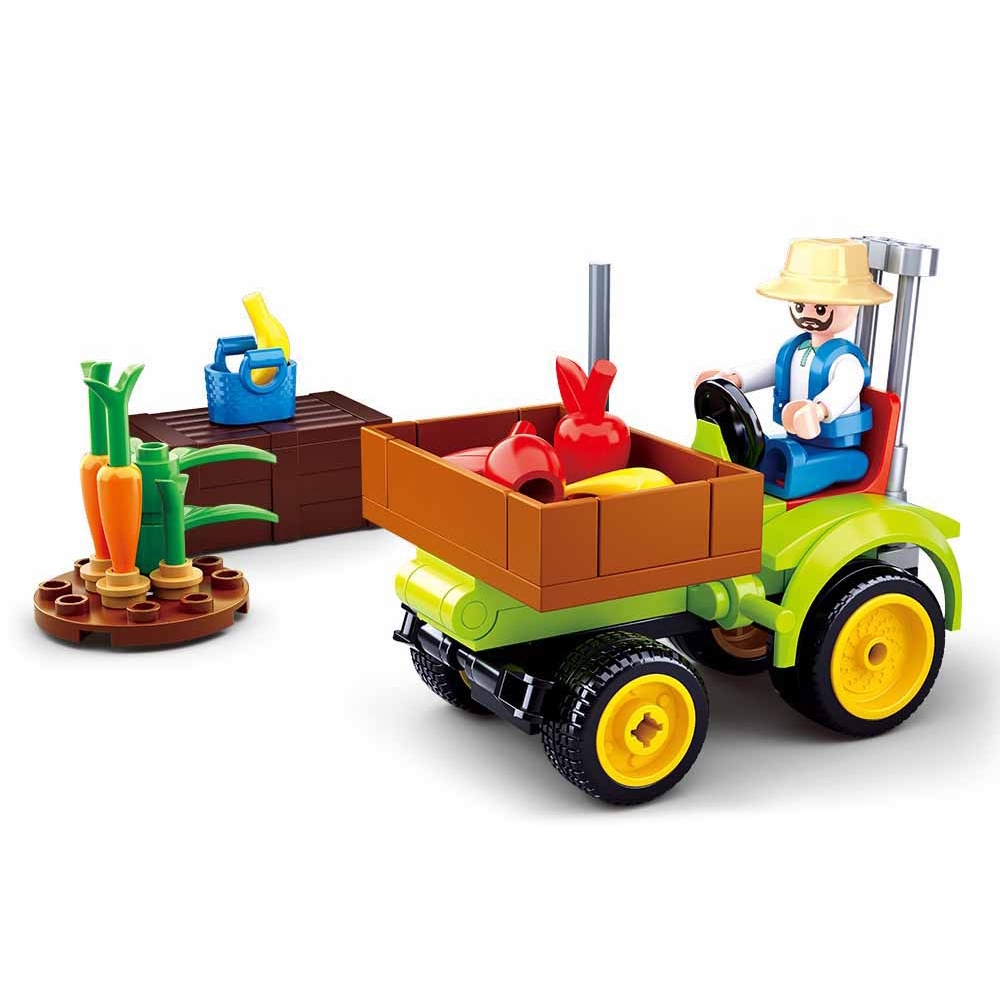 Set de constructie Farm, 80 piese, Tractor pentru recoltare - Sluban - imagine 2