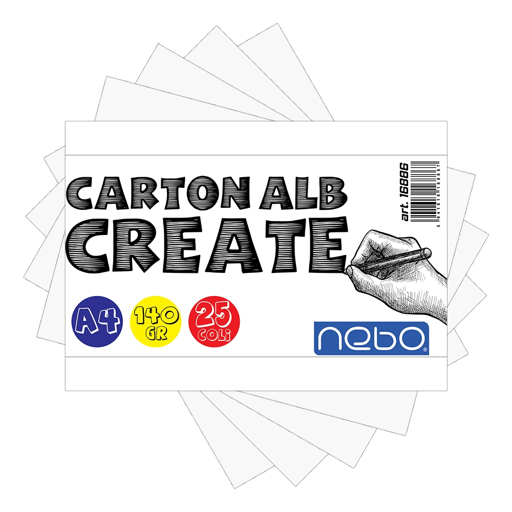 Carton alb A4, 140g, 25 coli/set - NEBO