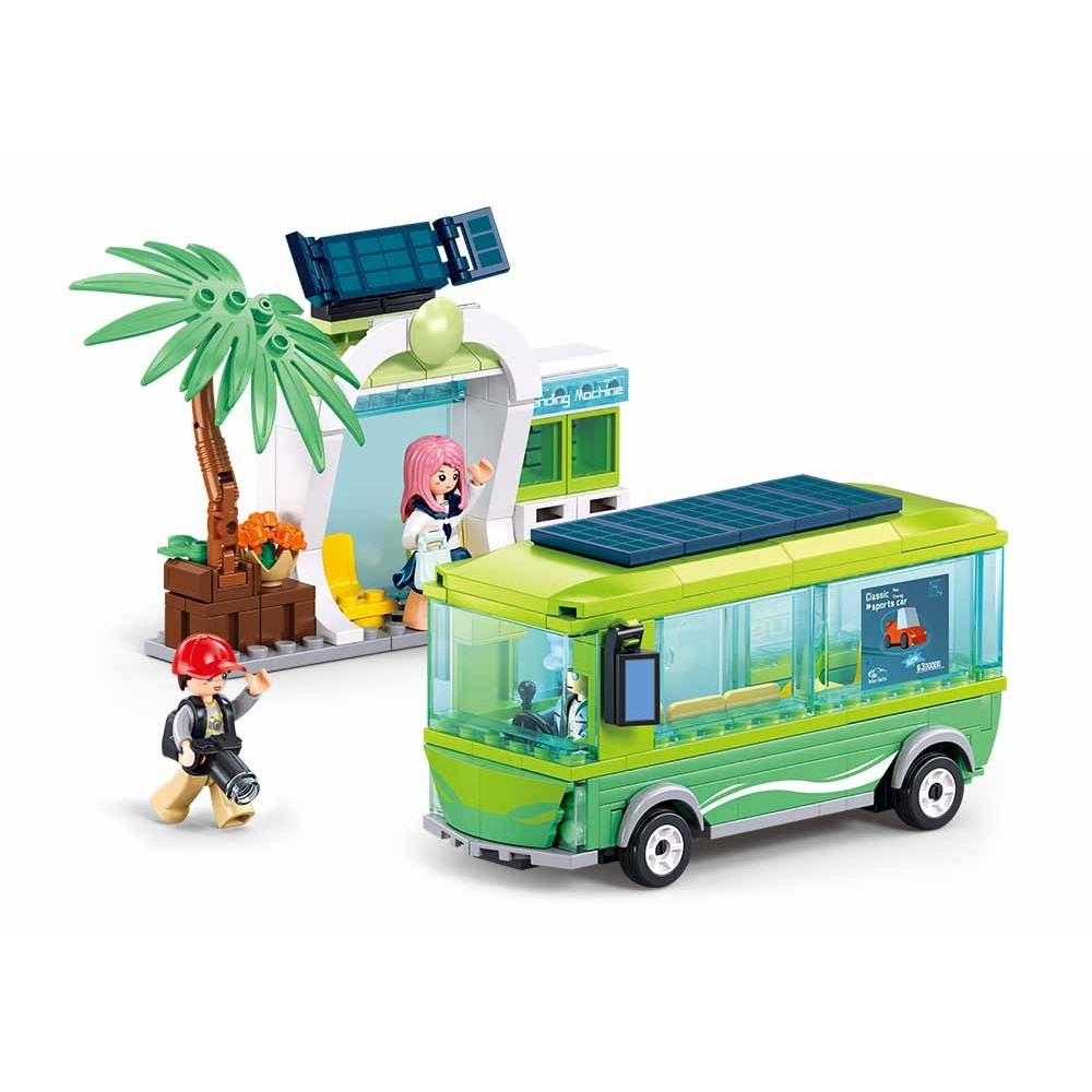 Set de constructie Metropolis, 262 piese, Autobuz electric - Sluban