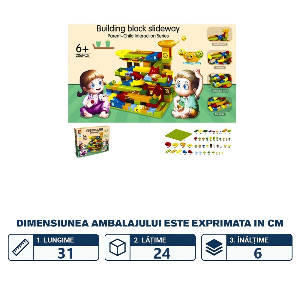 Cuburi constructii, 206 piese - imagine 2