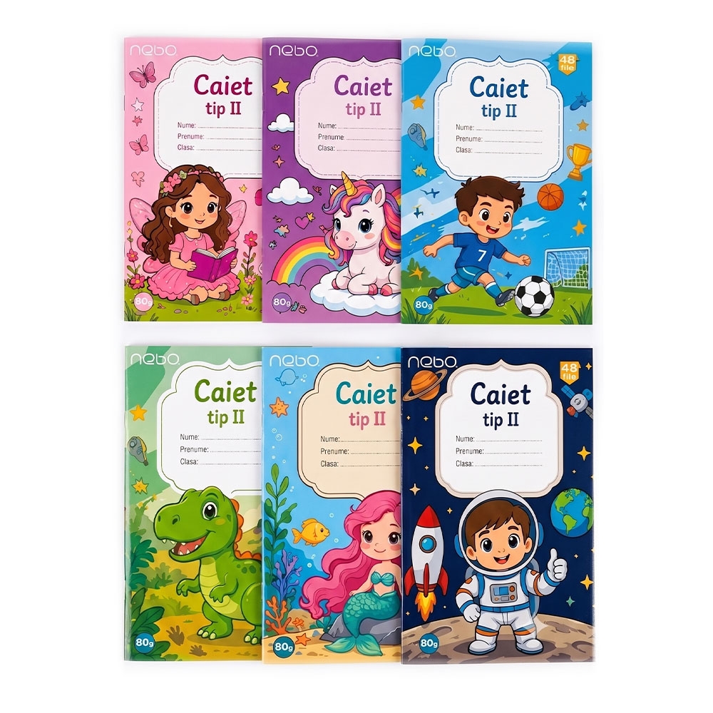 Caiet A5 tip II, 80g, 48 file