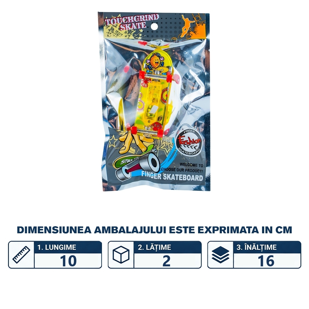 Mini skateboard de deget, cu lumina - imagine 2