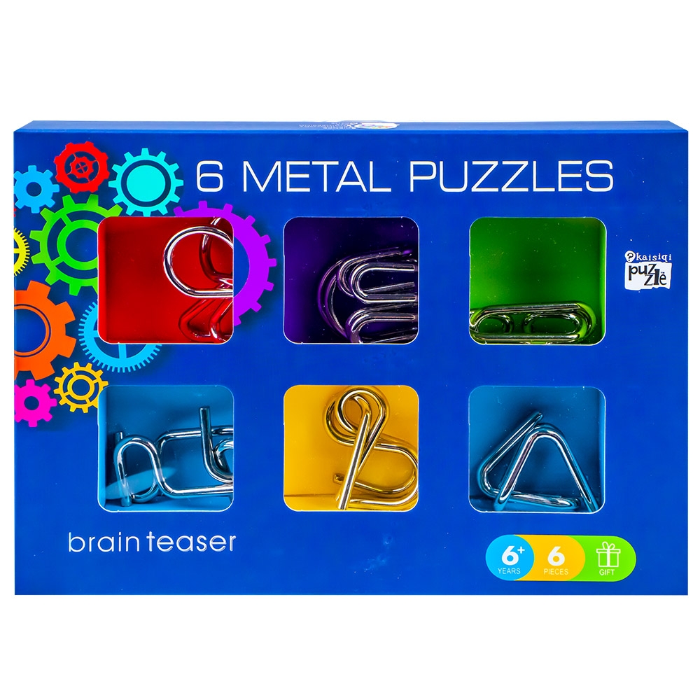 Puzzle mecanic, din metal, 6 buc/set