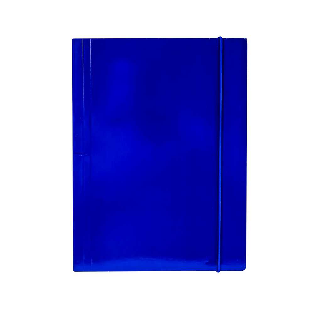 Mapa F4 cu elastic, din carton, 600 g/mp, albastra - OFFISHOP - imagine 2