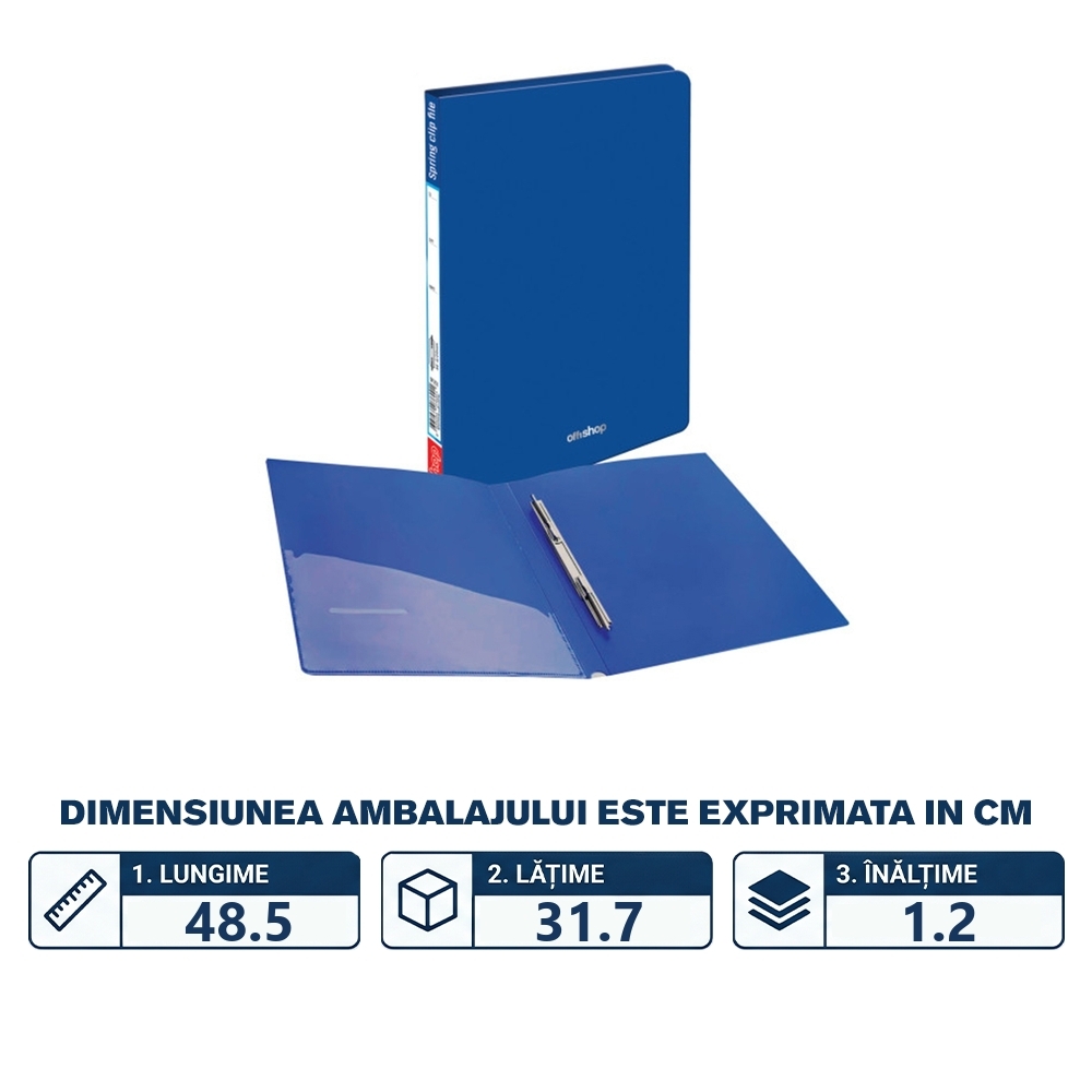 Mapa A4 cu mecanism, albastra - OFFISHOP - imagine 2