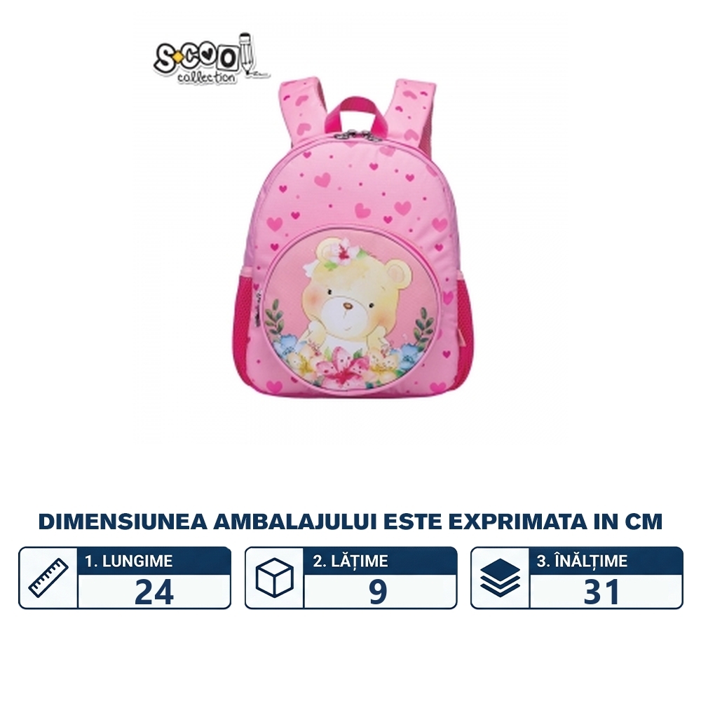 Ghiozdan gradinita, 31x24x9 cm, BEAR - S-COOL - imagine 2