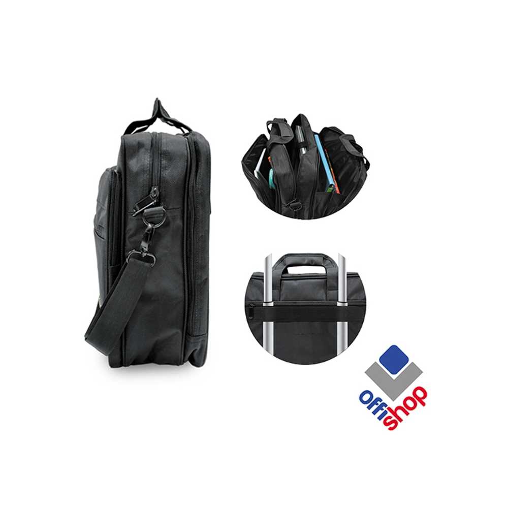 Geanta laptop, neagra, 40x14x30 cm - OFFISHOP - imagine 3
