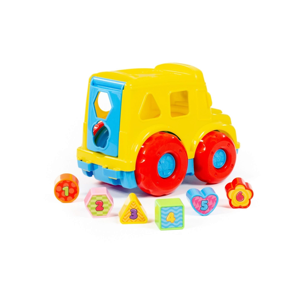 Autobuz + cuburi educative, 23.5x15.2x17 cm, Polesie - imagine 5