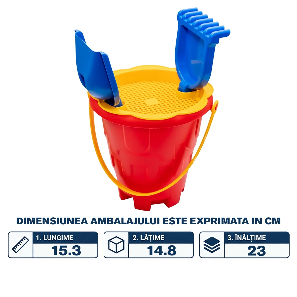 Galetusa nisip 15 cm + 3 accesorii - ROBENTOYS - imagine 2