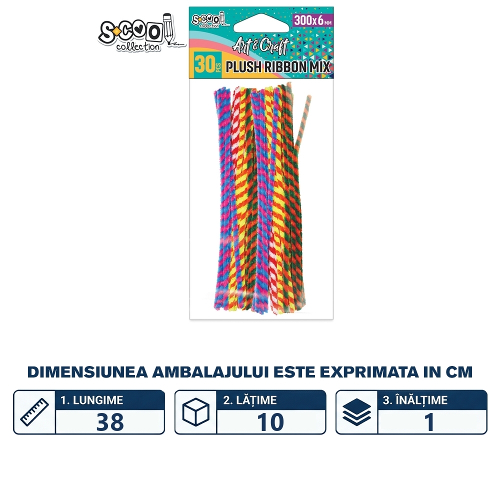 Accesorii craft, sarma plusata, 300x6 mm, 30 buc/set - S-COOL - imagine 2
