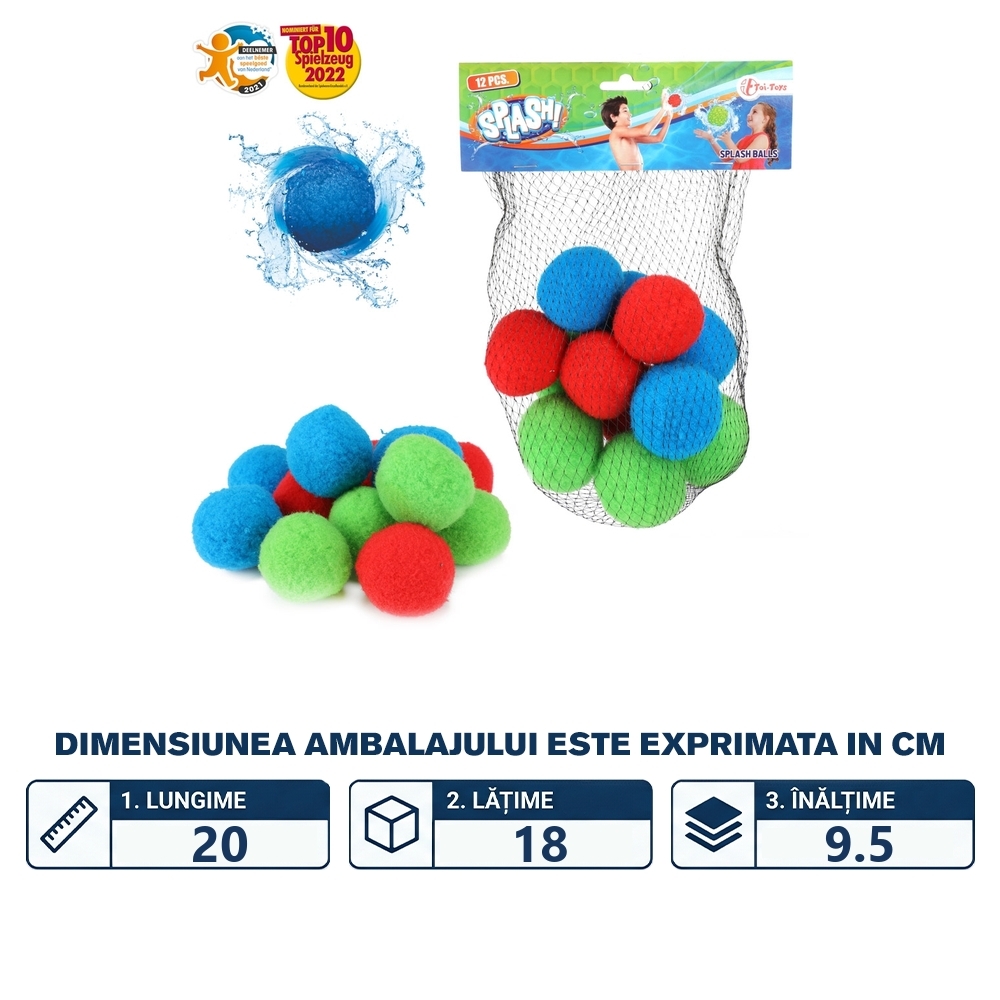 Minge burete, Super Splash, 5 cm, 12 buc/set - Toi-Toys - imagine 2