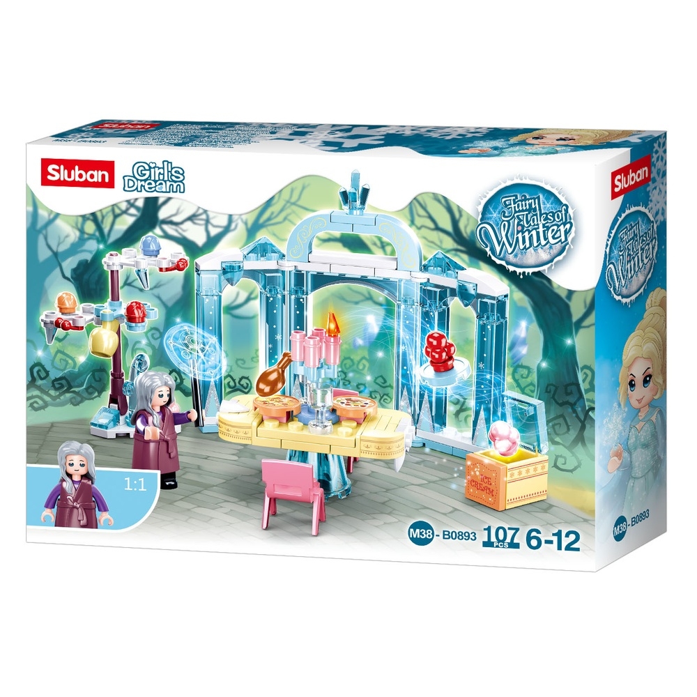 Set de constructie Fairy, 107 piese, Petrecere in lumea zanelor - Sluban