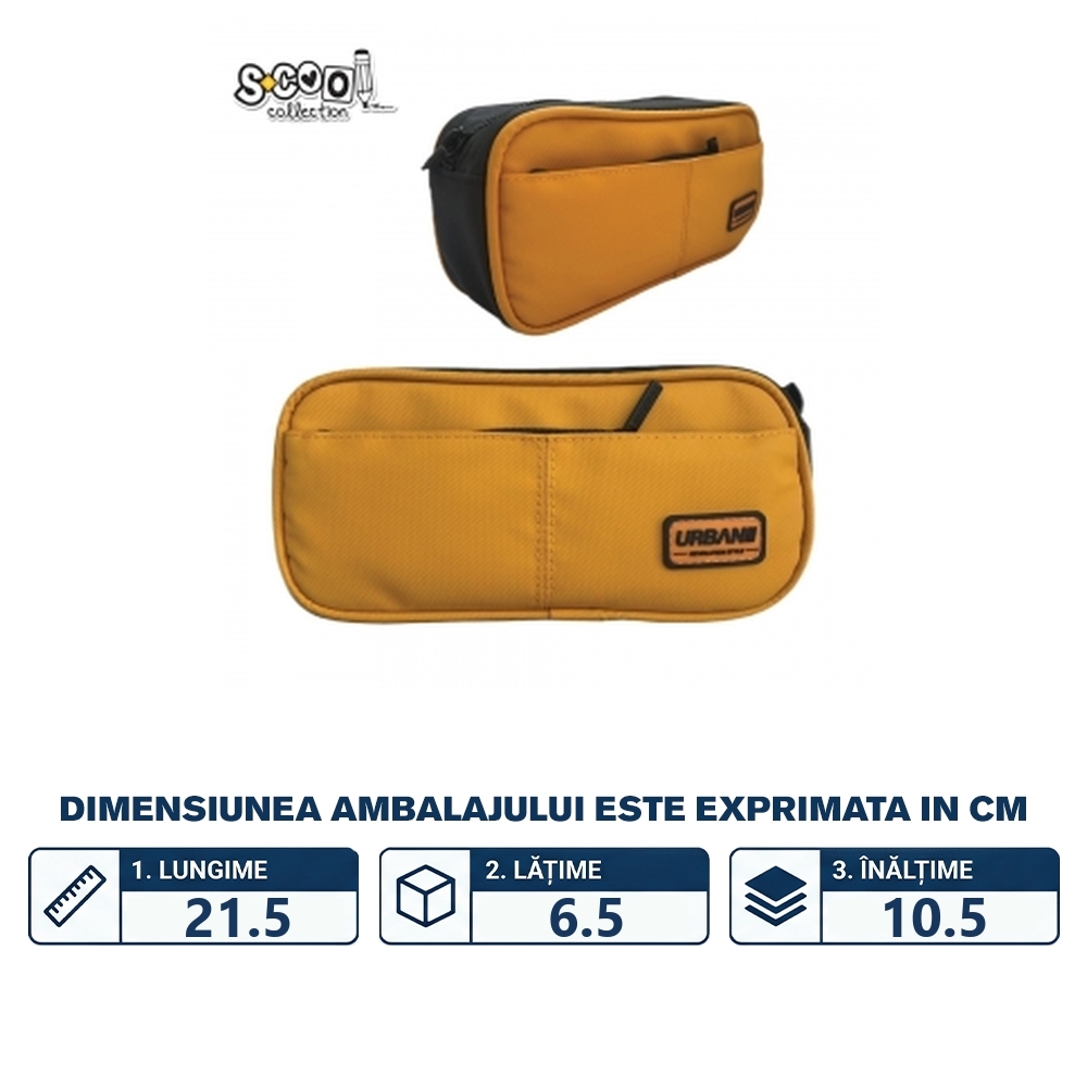 Penar borseta URBAN, galben, 21.5x6.5x10.5 cm - S-COOL - imagine 2