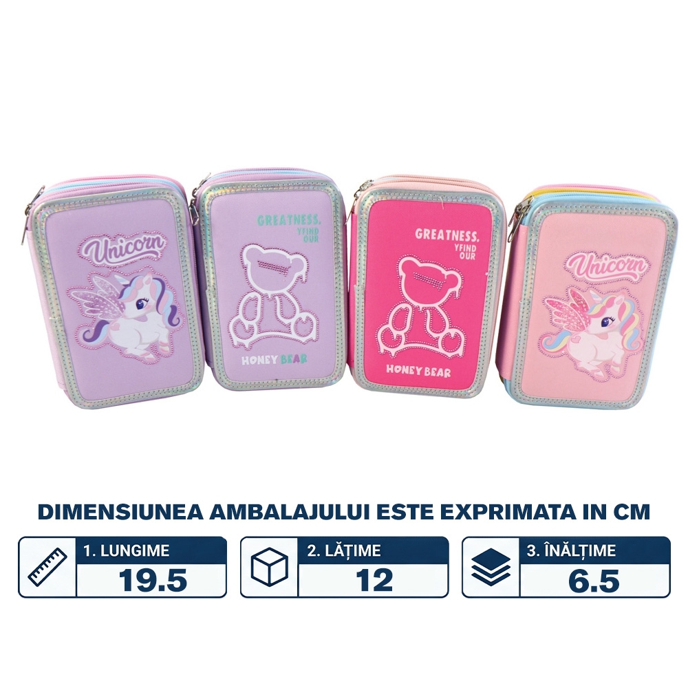 Penar 3 fermoare, FANCY, 19.5x12x6.5 cm - S-COOL - imagine 2