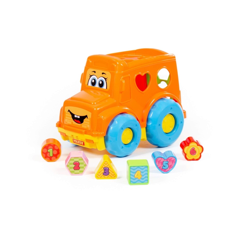 Autobuz + cuburi educative, 23.5x15.2x17 cm, Polesie - imagine 8