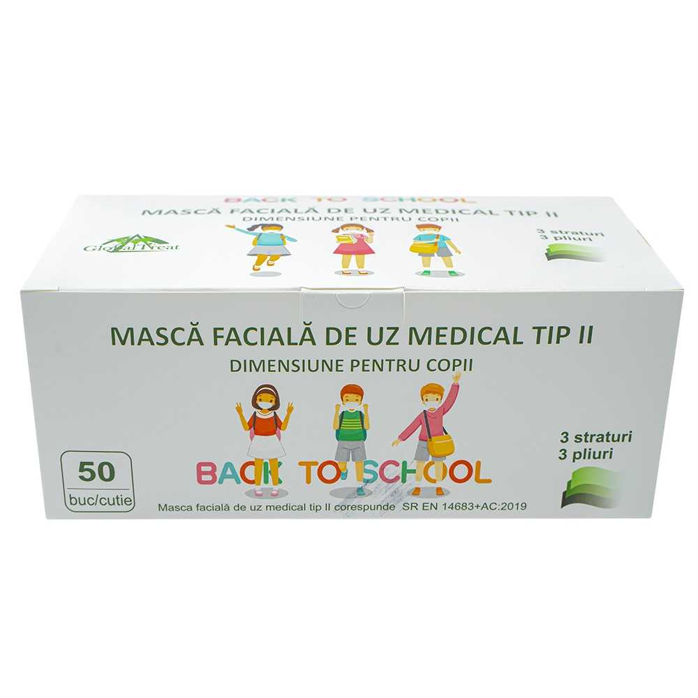Masca faciala, tip II, pentru copii, albastra