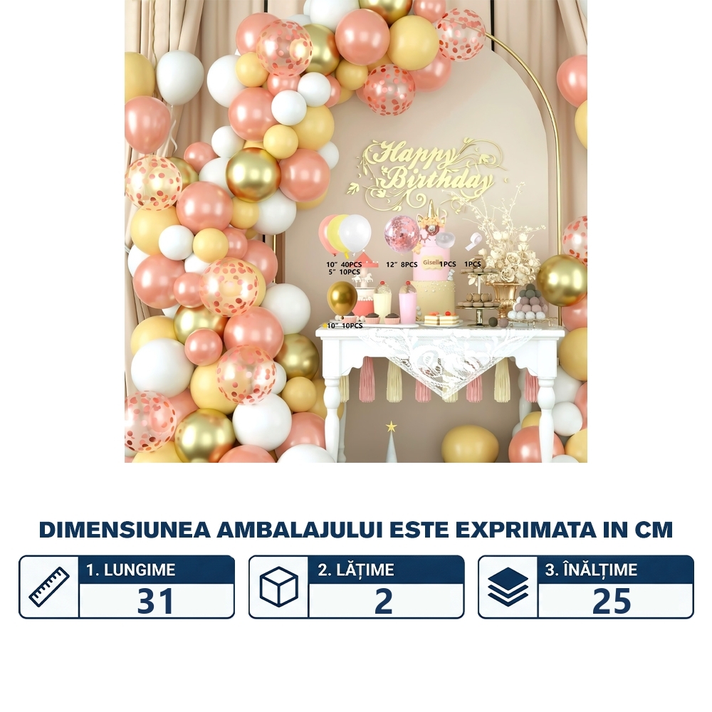 Set baloane pentru arcada, 70 buc - imagine 2