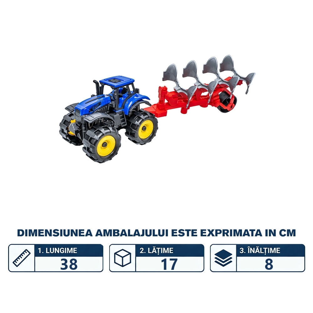 Tractor + plug, 25x7x7.5 cm - imagine 2