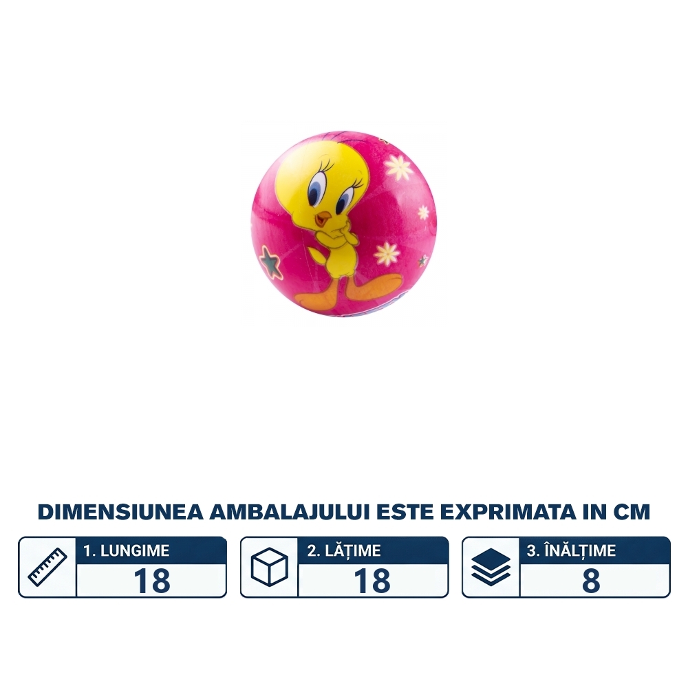 Minge PVC, Tweety, 23 cm - imagine 2