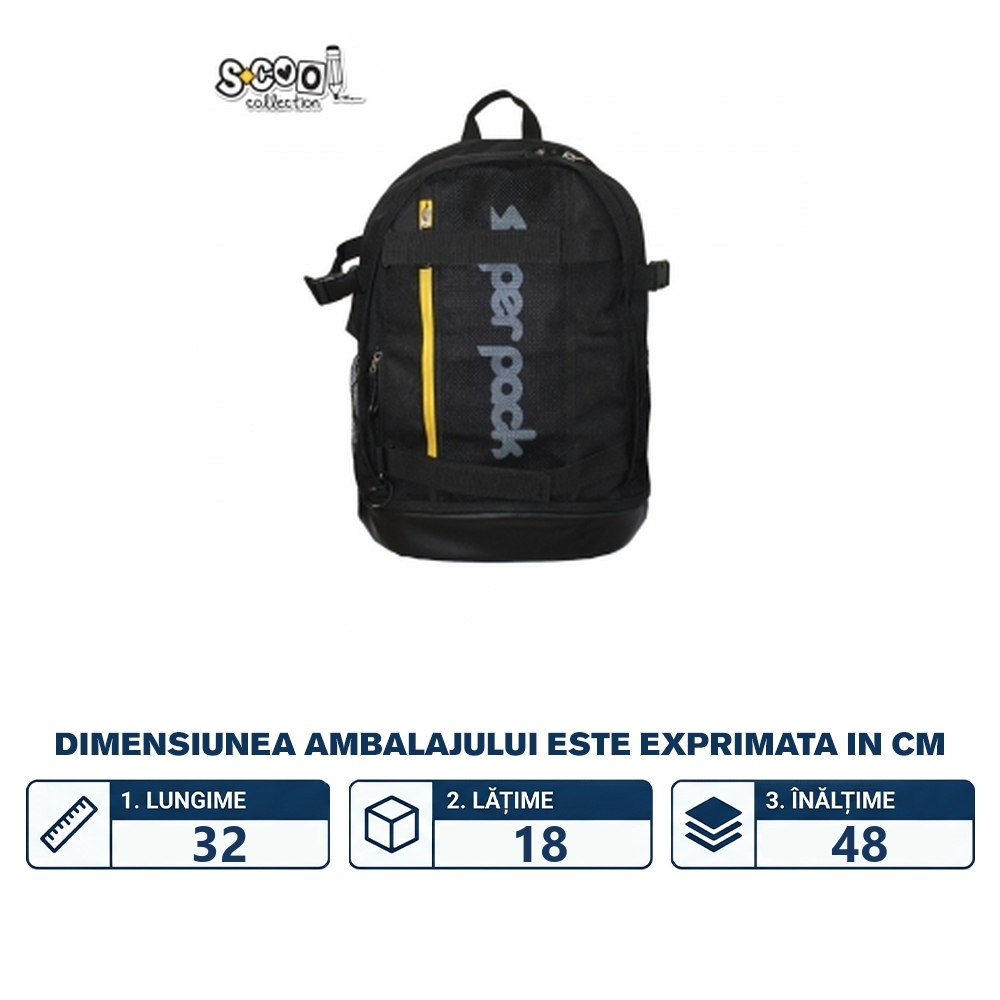 Ghiozdan compartiment laptop, SUPERPACK, 48x32x18 cm - S-COOL - imagine 2