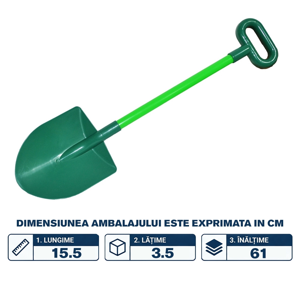 Lopata din plastic, 61 cm, verde - ROBENTOYS - imagine 2