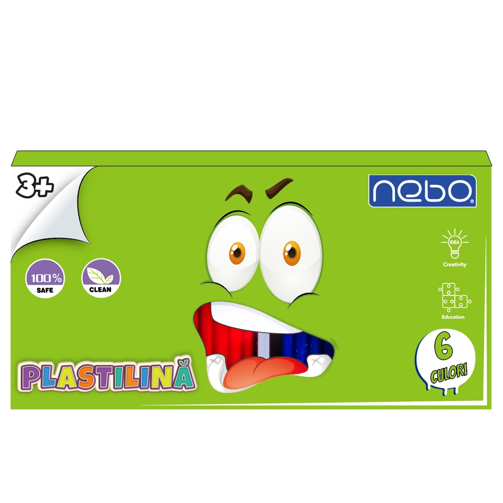 Plastilina 6 culori, 120g, in cutie - NEBO - imagine 3