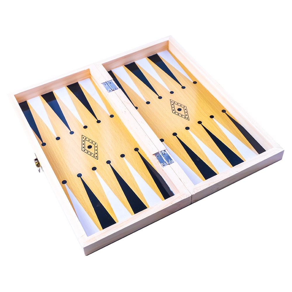 Joc 3 in 1: sah, table, dame, cutie lemn, 29x15 cm - Robentoys - imagine 7