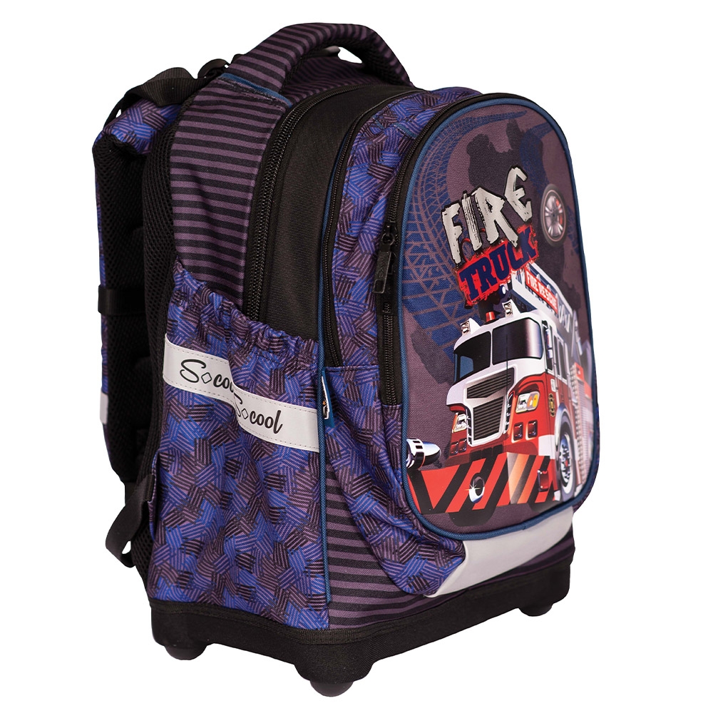Ghiozdan anatomic, compartiment laptop, 42x34x22 cm, FIRE TRUCK - S-COOL