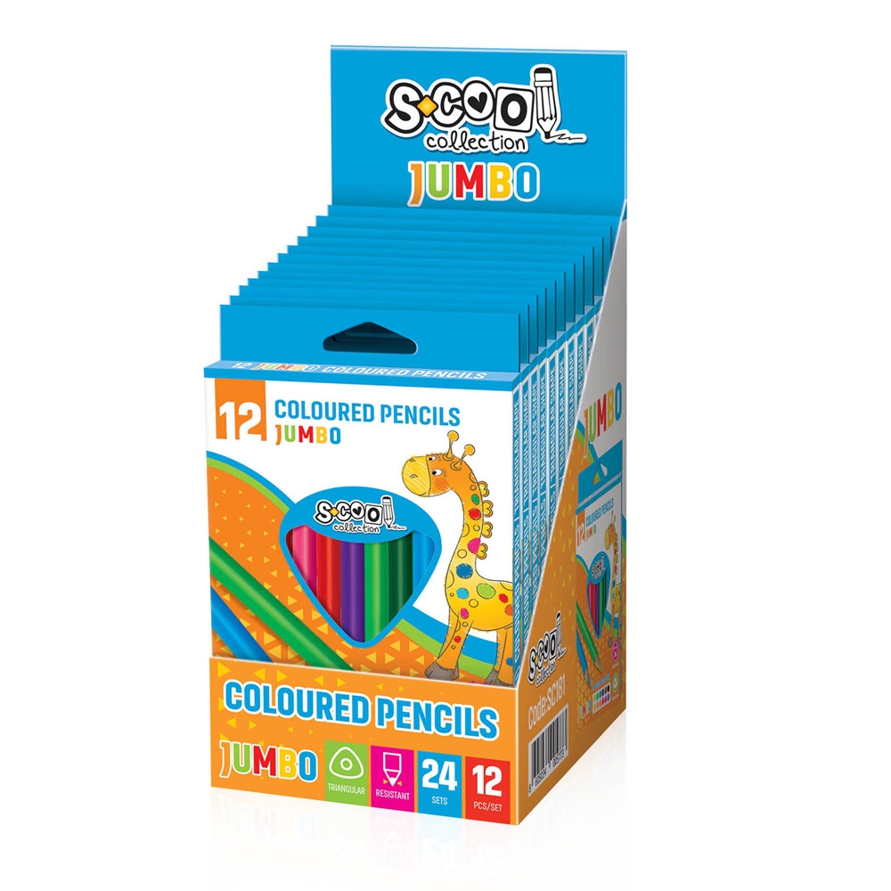 Creioane color, jumbo, 12 culori/set - S-COOL - imagine 4