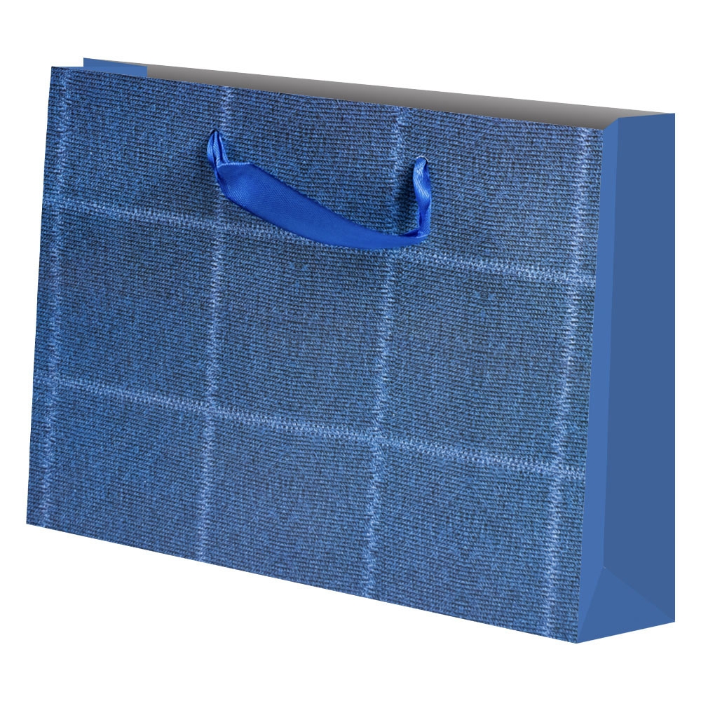 Punga cadou unicolora, Jeans, 47x35x15 cm - imagine 3