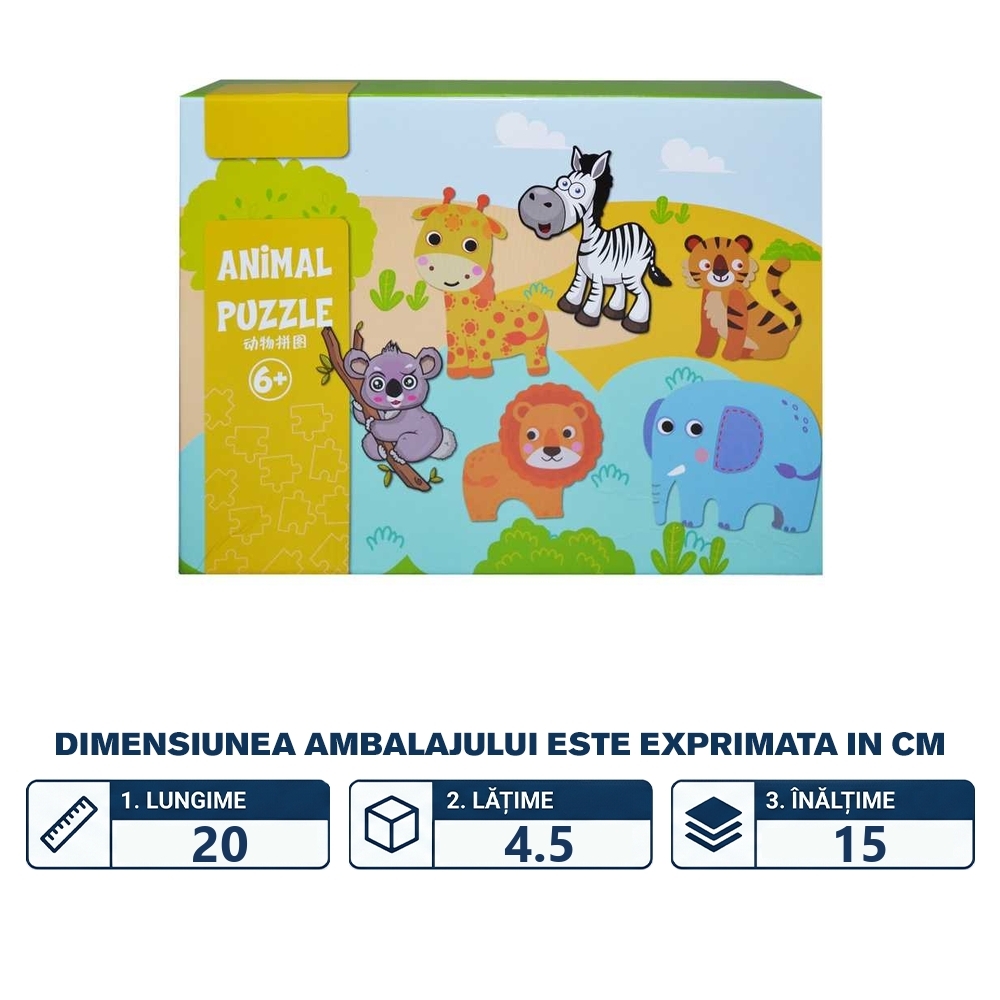Puzzle lemn, animale/vehicule - imagine 2