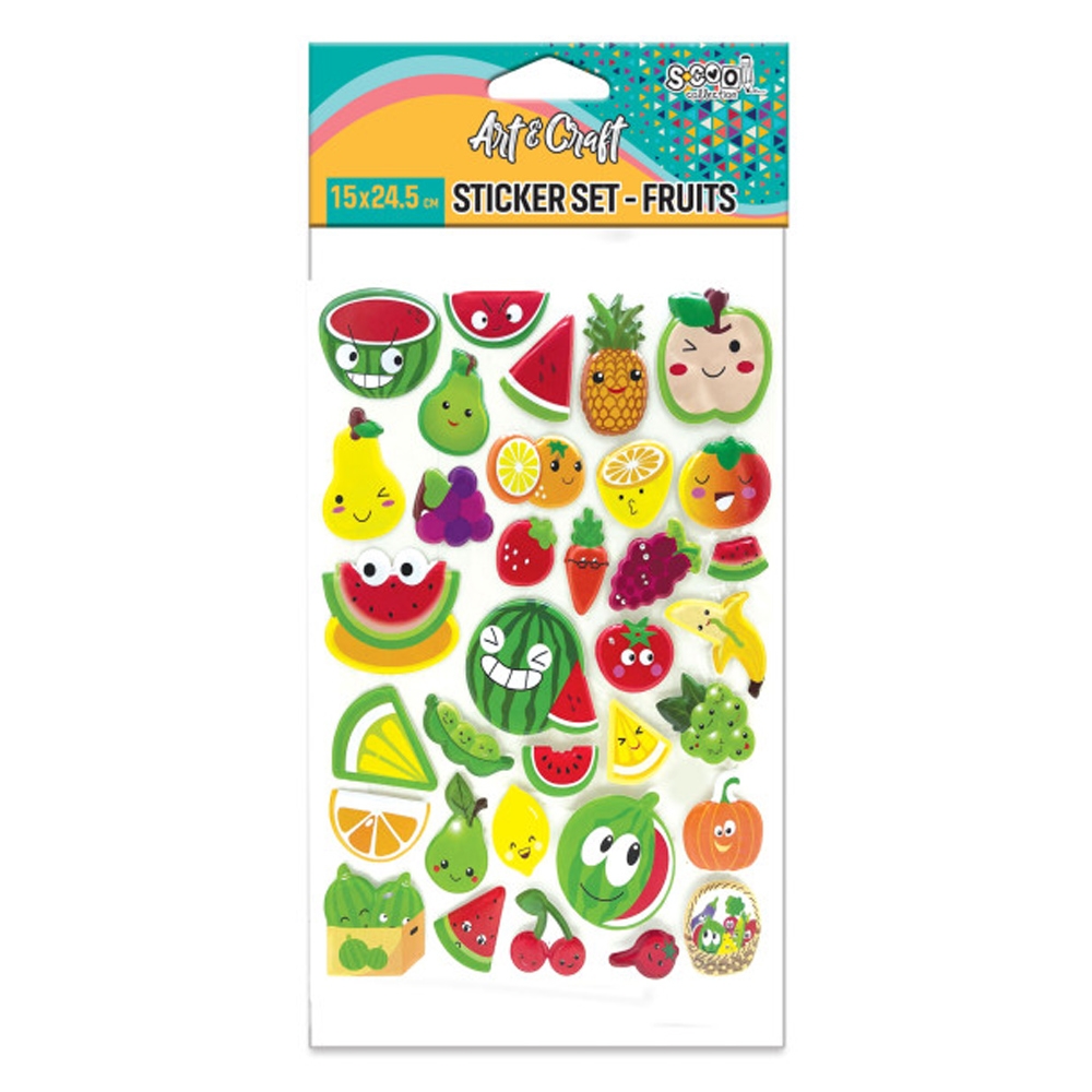 Accesorii craft, stickere 3D, Fructe - S-COOL