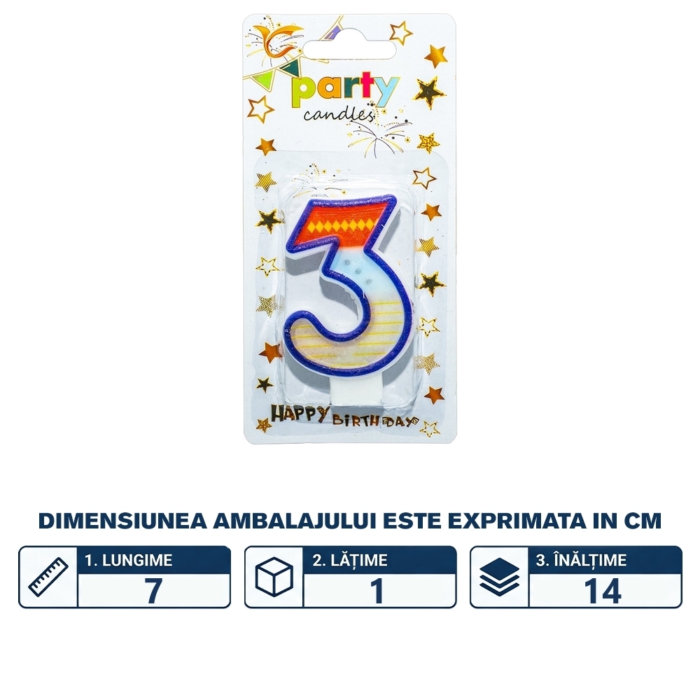 Lumanare aniversara pe blister, nr. 3 - imagine 2