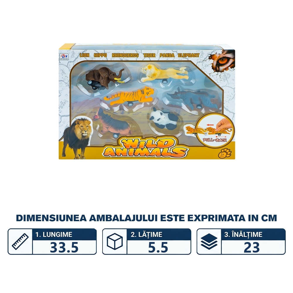 Animale salbatice cu frictiune, 6 buc/set - imagine 2