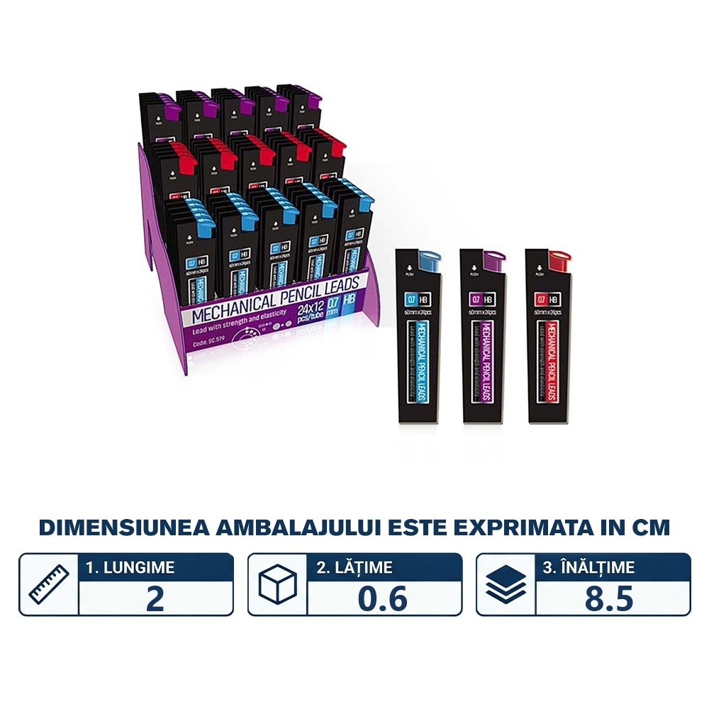 Mine creion mecanic 0.7 mm, HB - S-COOL - imagine 2