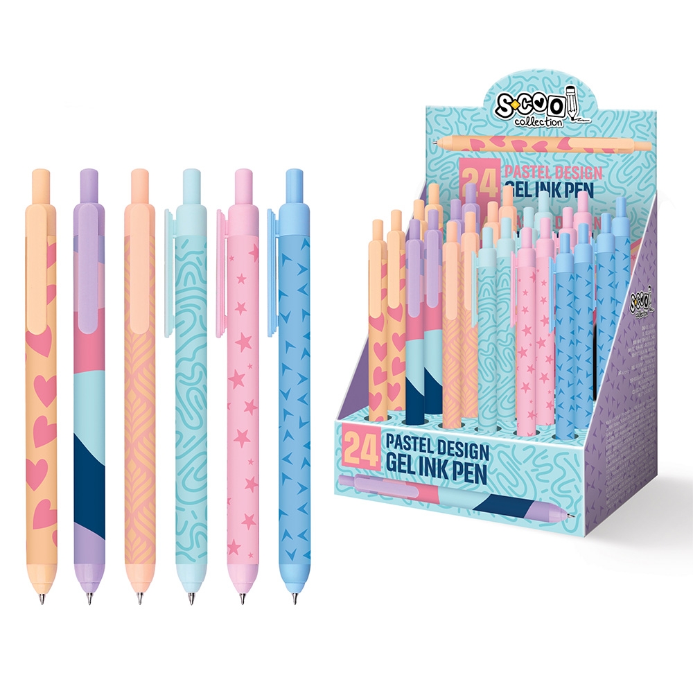 Pix cu gel, Pastel, 0.7mm, 24 buc/display - S-COOL
