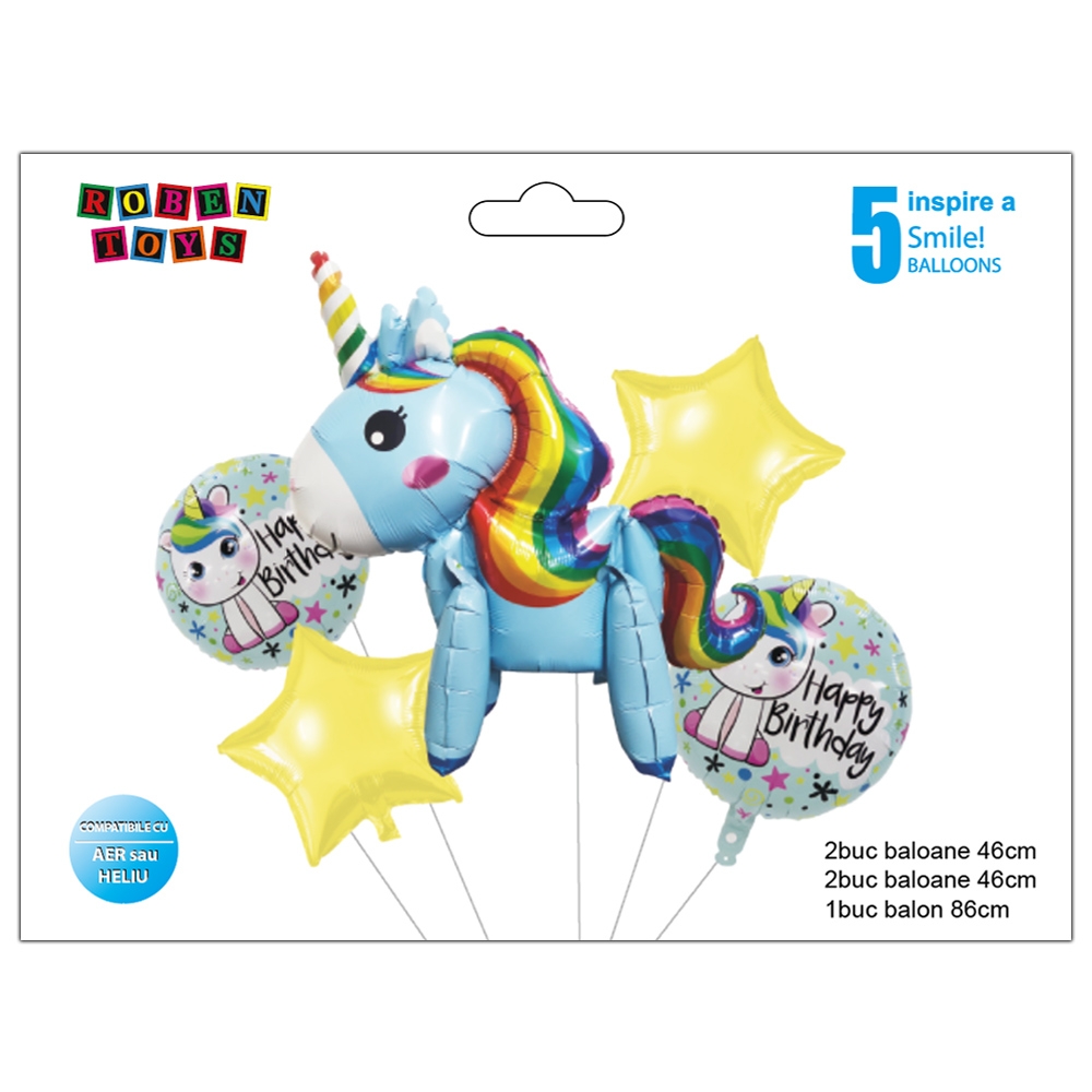 Balon, folie aluminiu, Unicorn