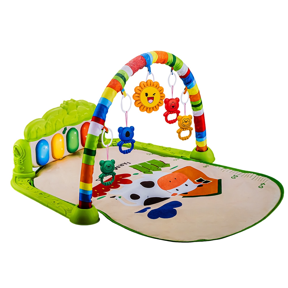 Covoras de joaca + pian cu baterii, pentru bebelusi, 77x60x38 cm - imagine 2