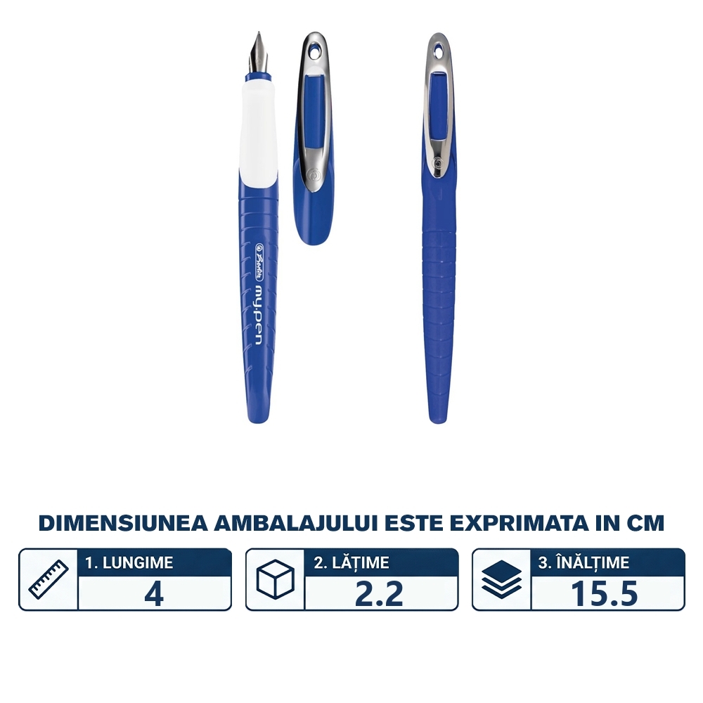 Stilou My Pen, penita M, albastru/alb - vrac - imagine 2